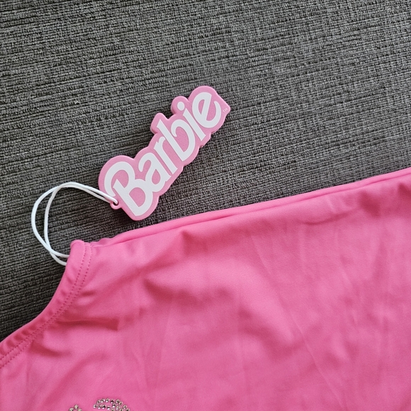 The Barbie x Forever 21 Barbie Rhinestones Bling One-Piece Swimsuit  Girls 11/12 - Picture 2 of 10
